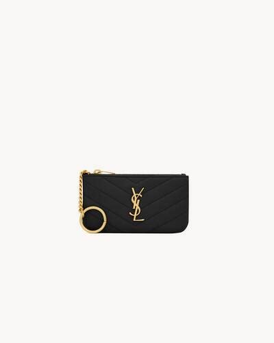 ysl key pouch in smooth leather|YSL key wallet.